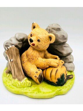 Porcelain Bear and Bees by Franklin Mint Woodland Surprises (2 pieces)